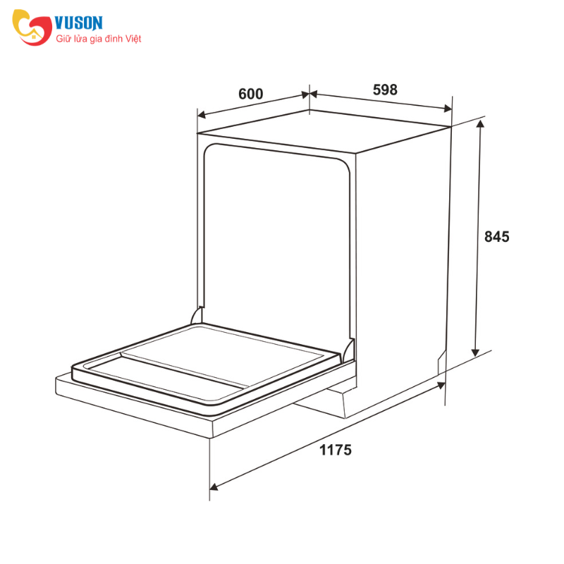 Máy rửa chén độc lập Hafele HDW-F6072B - 535.29.700