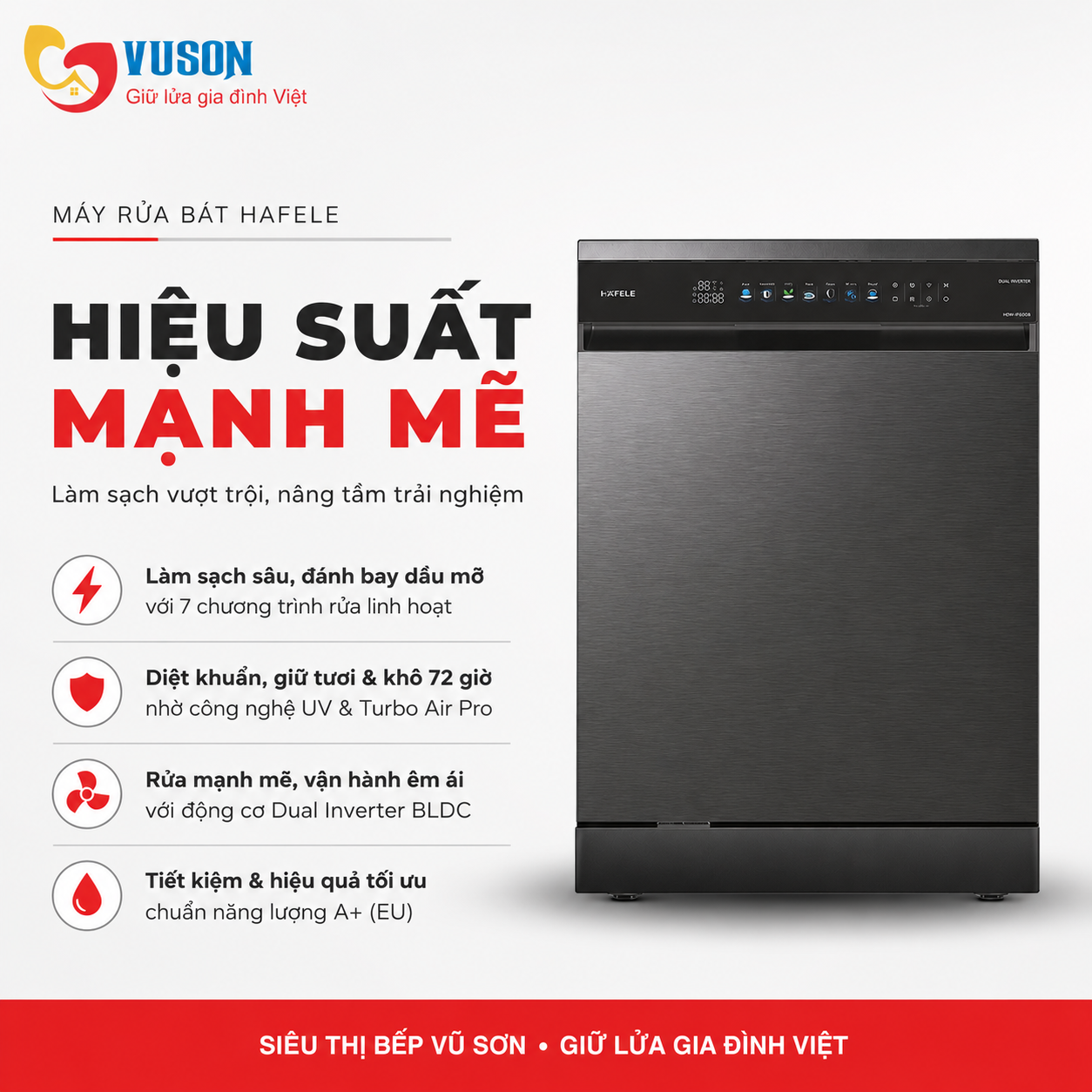 Máy rửa chén độc lập Hafele HDW-F6072B - 535.29.700