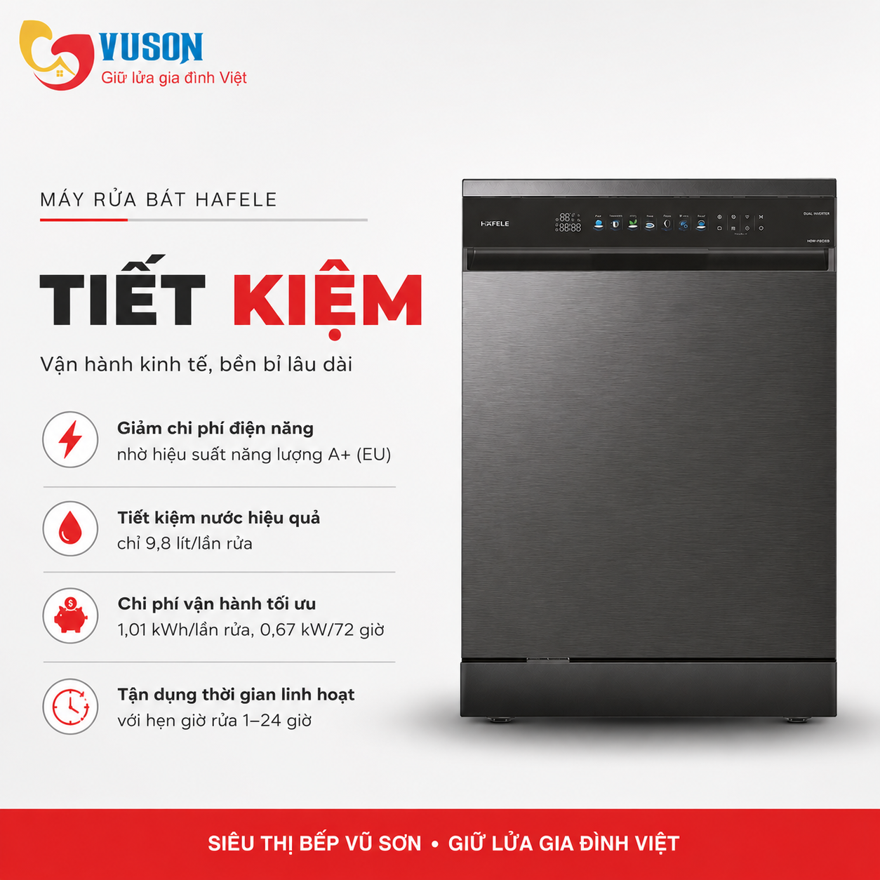 Máy rửa chén độc lập Hafele HDW-F6072B - 535.29.700