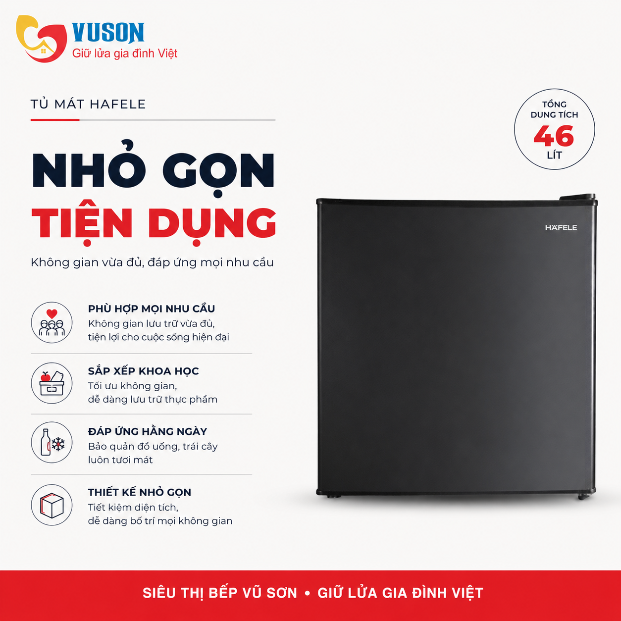 Tủ mát Minibar Hafele HF-M461B - 568.30.310