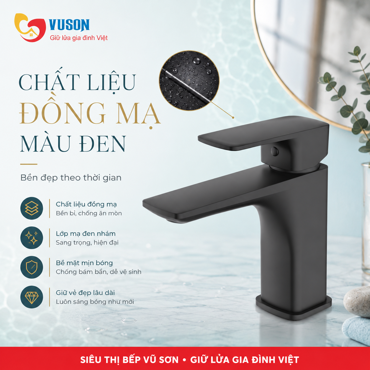Vòi phòng tắm Hafele Kobe 100 đen - 589.15.030