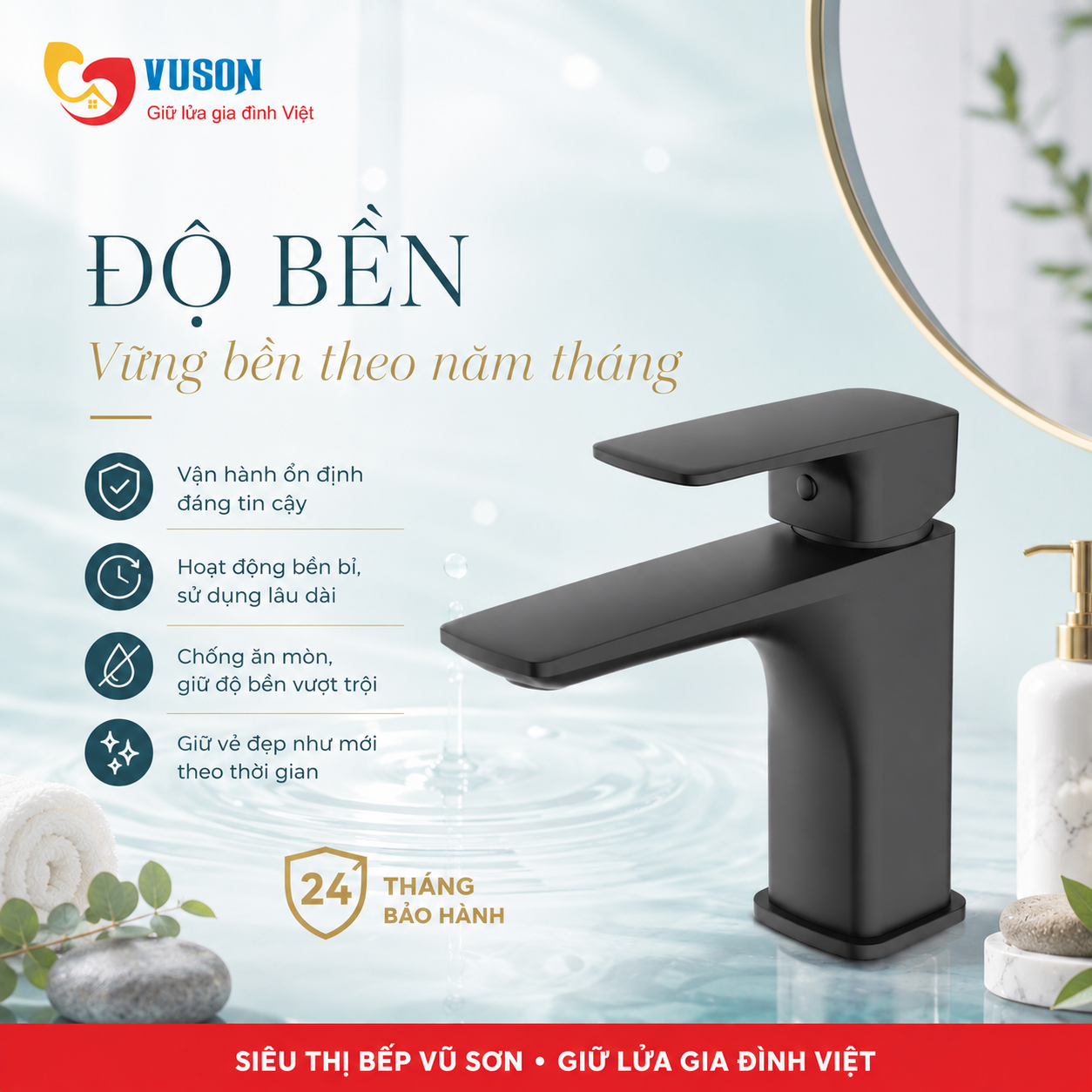 Vòi phòng tắm Hafele Kobe 100 đen - 589.15.030