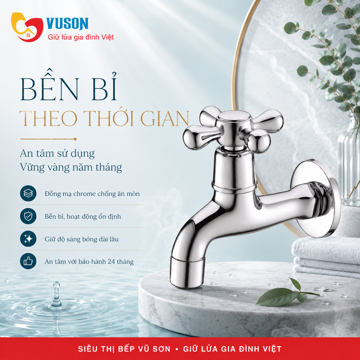 Vòi gắn tường phòng tắm Hafele Compact - 589.25.540