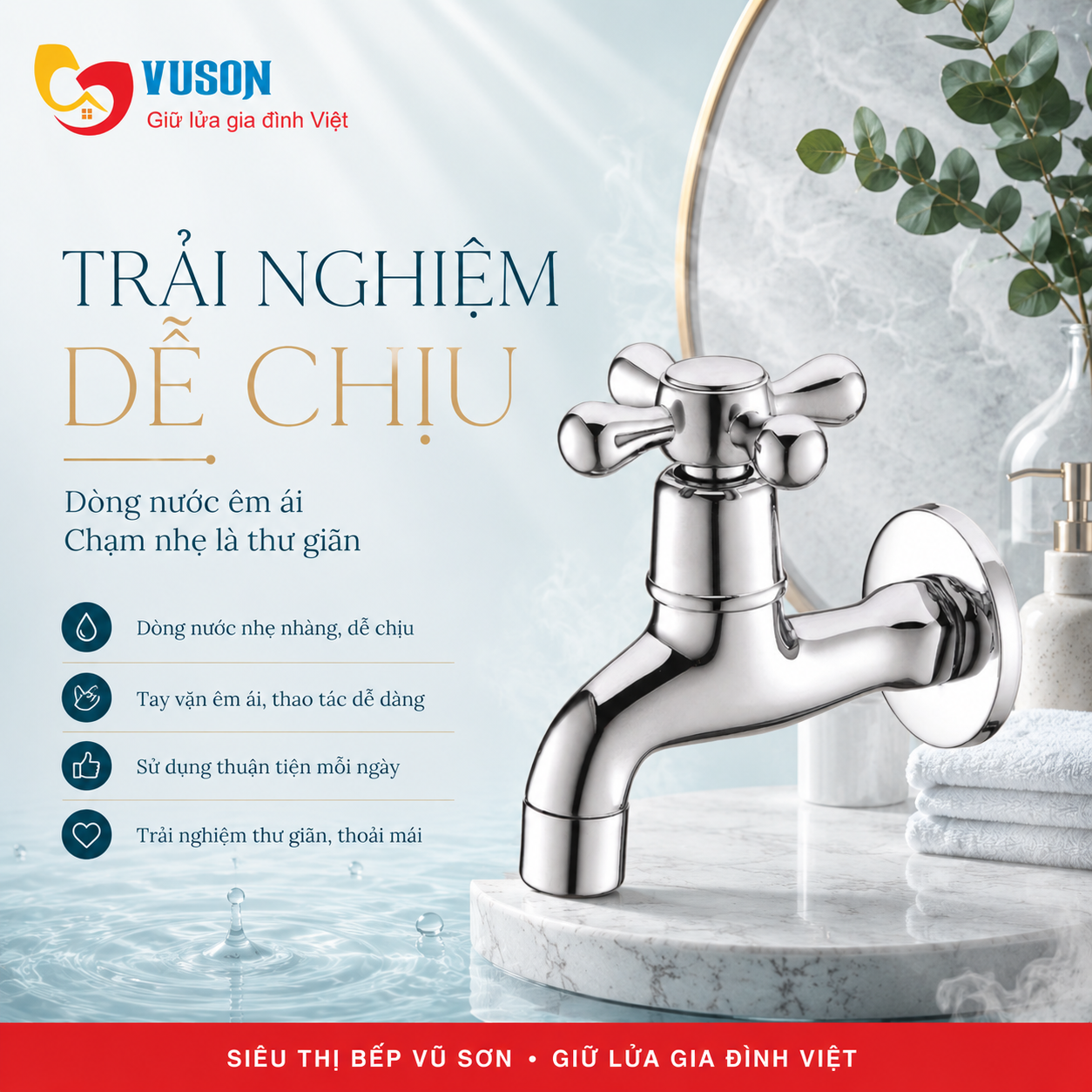 Vòi gắn tường phòng tắm Hafele Compact - 589.25.540