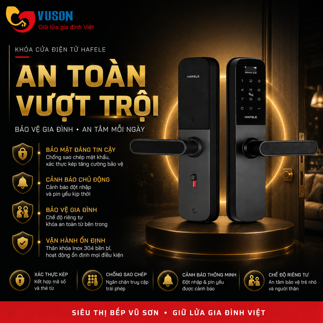 Khóa cửa điện tử Hafele DL6000 - 912.20.581
