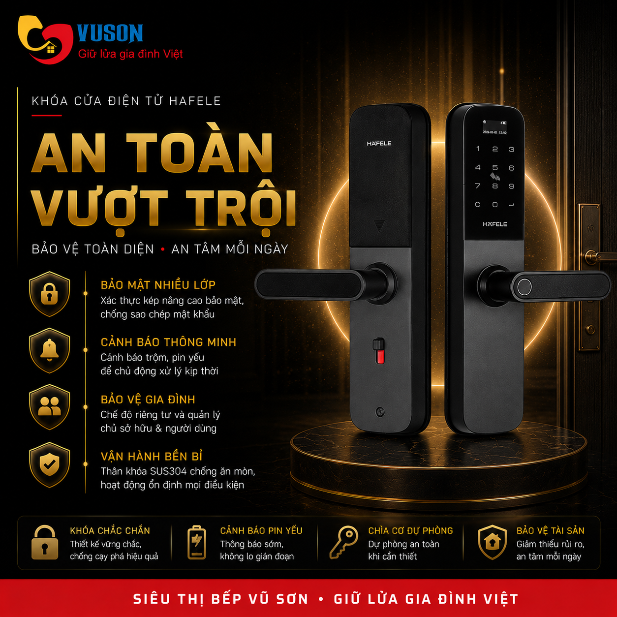 Khóa cửa điện tử Hafele DL6100 - 912.20.582