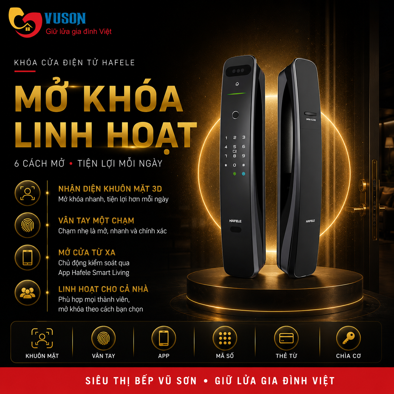 Khóa điện tử Hafele PP9100 Màu đen - 912.20.697