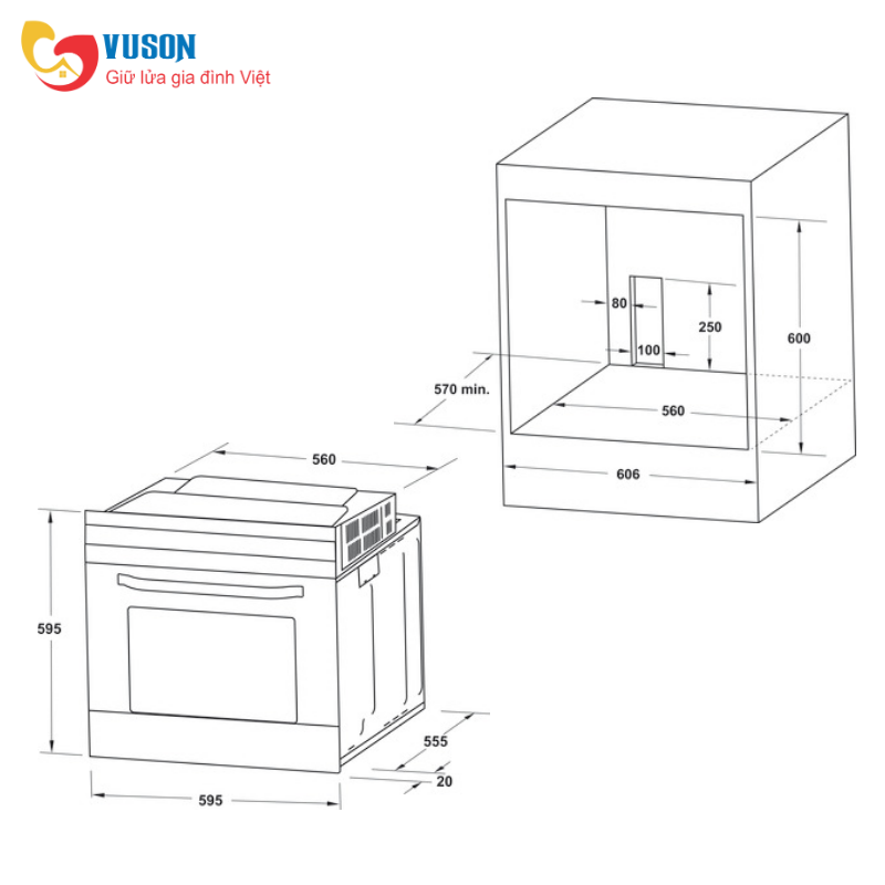 Lò nướng âm tủ Hafele HO-2K65A 538.61.431