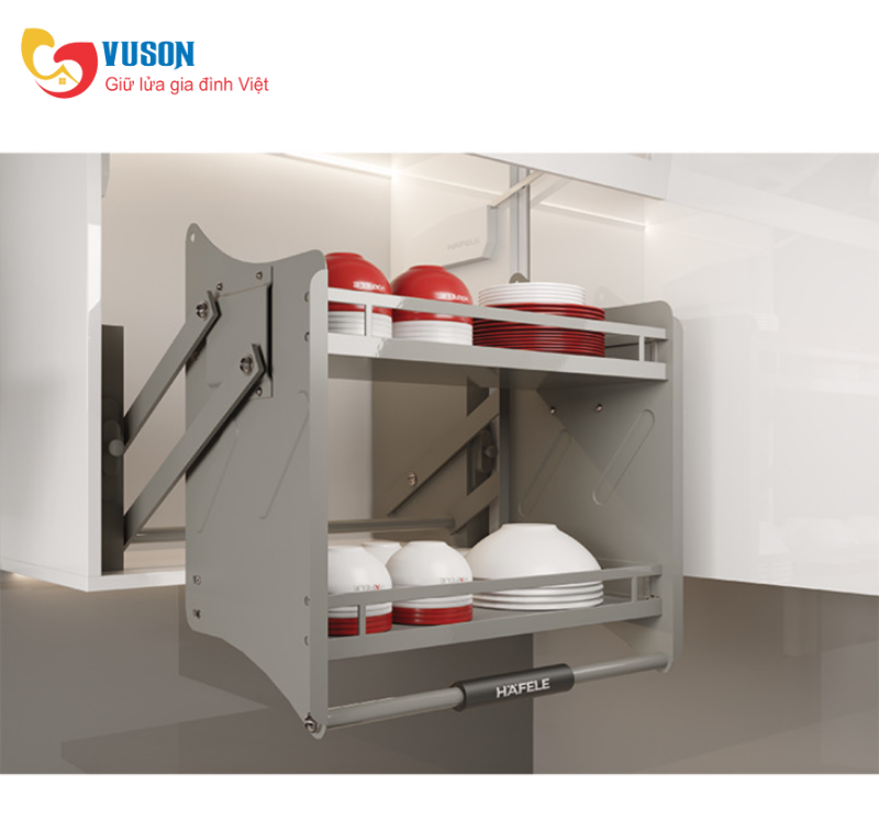 Kệ đựng bát đĩa nâng hạ Hafele Oria 700mm Kosmo 504.76.815