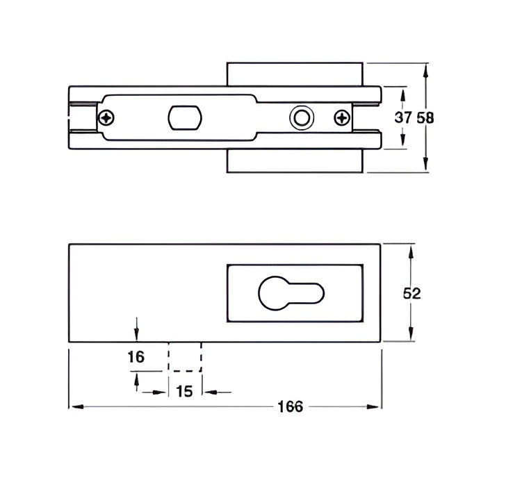 Khóa Kẹp Chân Kính Inox Bóng Hafele 981.00.660