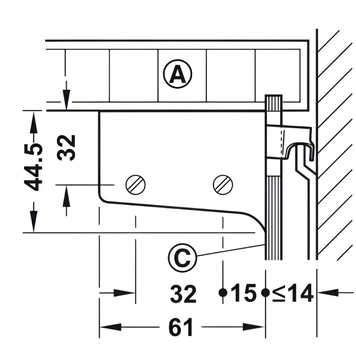 Bas Treo Tủ Tường 130Kg Hafele 290.00.740