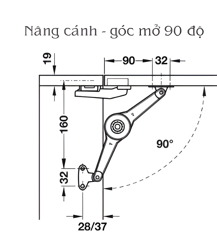 Tay Nâng Duo Standard Hafele 373.66.612