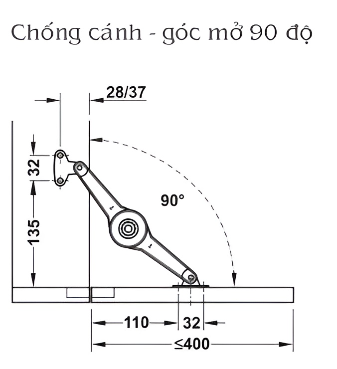 Tay Nâng Duo Standard Hafele 373.66.612