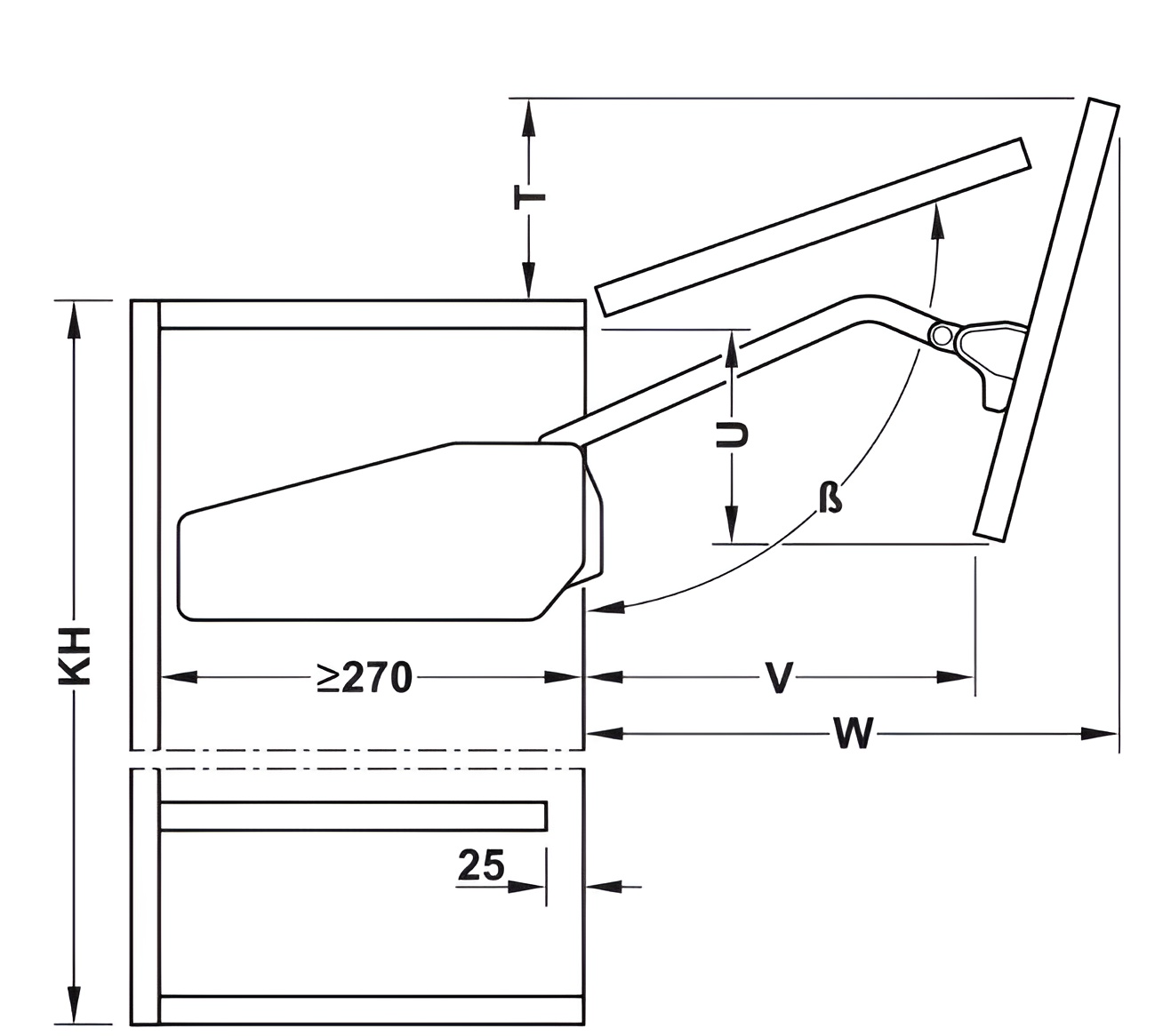 Tay Nâng Free Fold Short I6fs Nắp Trắng Hafele 493.05.901