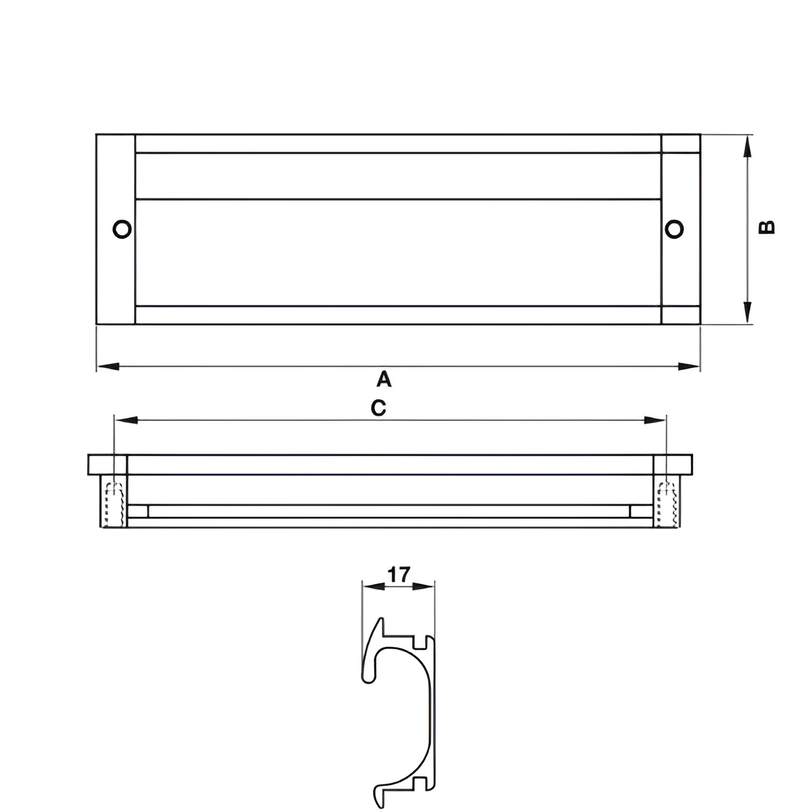 Tay Nắm Tủ Âm 141mm Hafele 151.76.922