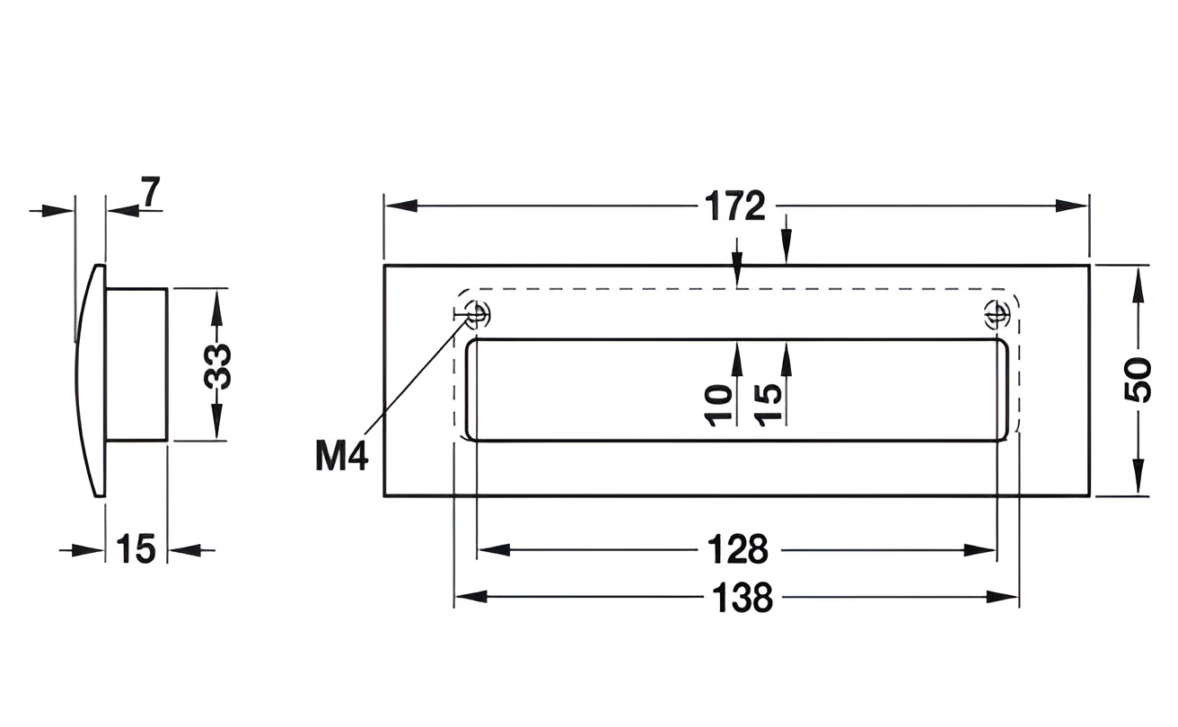 Tay Nắm Tủ Âm 172mm Hafele 151.22.400