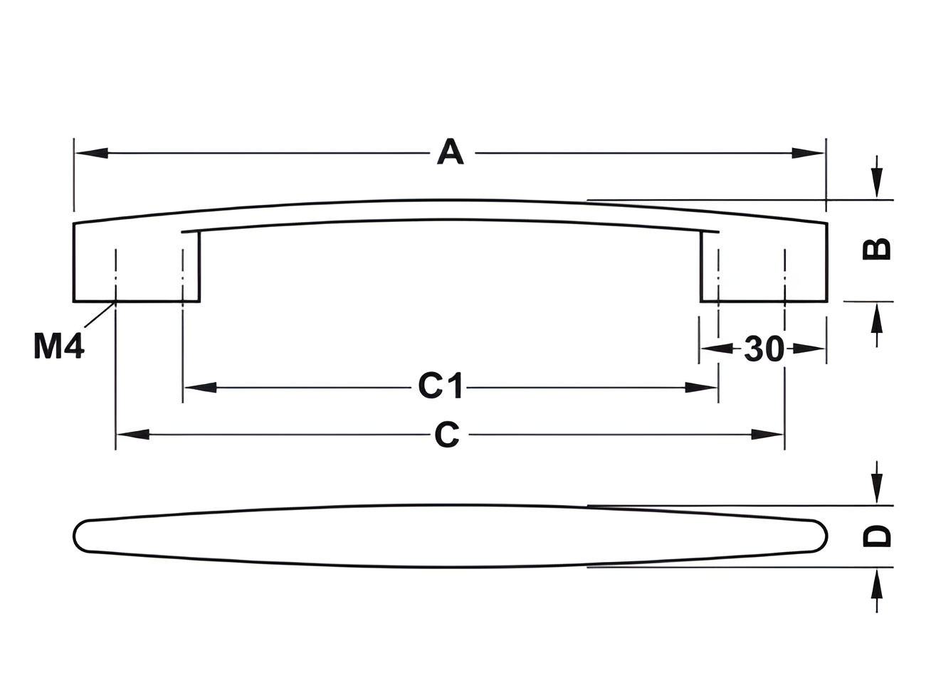 Tay Nắm Tủ 180mm H1350 Hafele 110.34.636