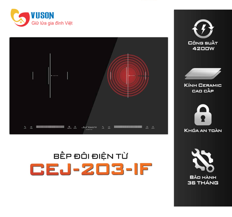 Bếp điện từ đôi Junger CEJ-203-IF