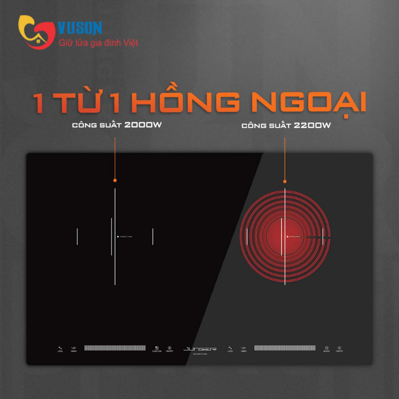 Bếp điện từ đôi Junger CEJ-203-IF