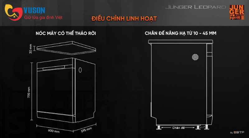 Máy rửa bát 15 bộ Junger Leopard DWJ-140