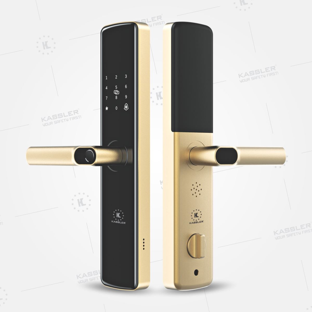 Khóa cửa điều khiển từ xa Kassler KL678 Gold App wifi