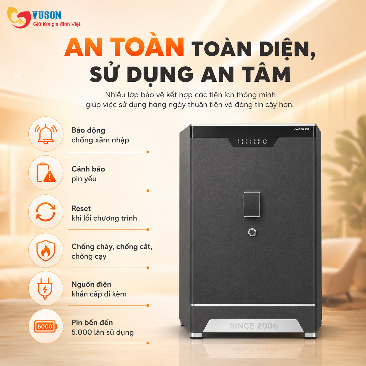 Két sắt thông minh Kassler KL-100LS6 LUXURY