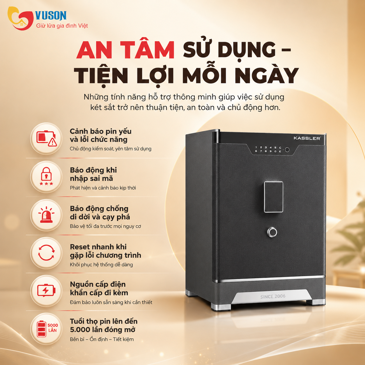 Két sắt thông minh Kassler KL-65LS6 LUXURY