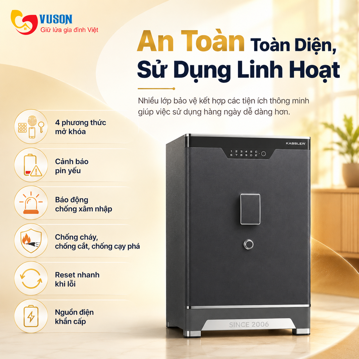 Két sắt thông minh Kassler KL-75LS6 LUXURY