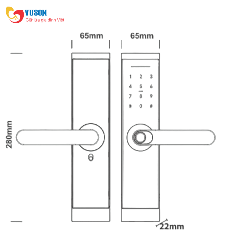 Khóa vân tay Kassler KL-567 CNC Copper App TTlock, REMOTE