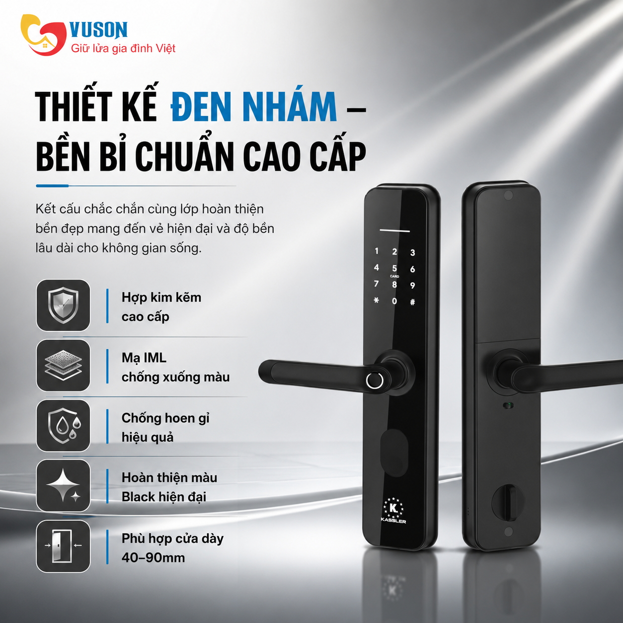 Khóa vân tay Kassler KL-696 Black