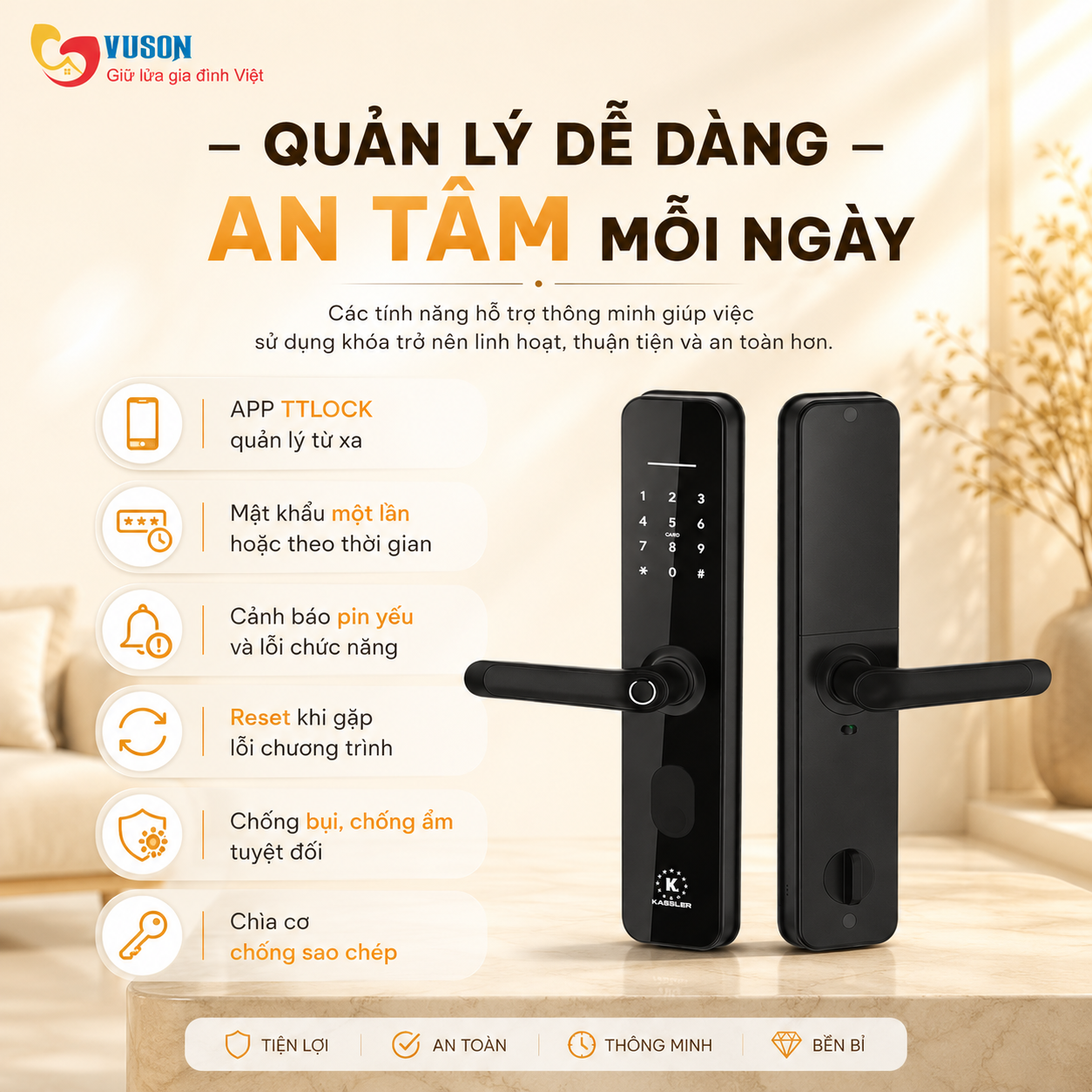 Khóa vân tay Kassler KL-696 Black