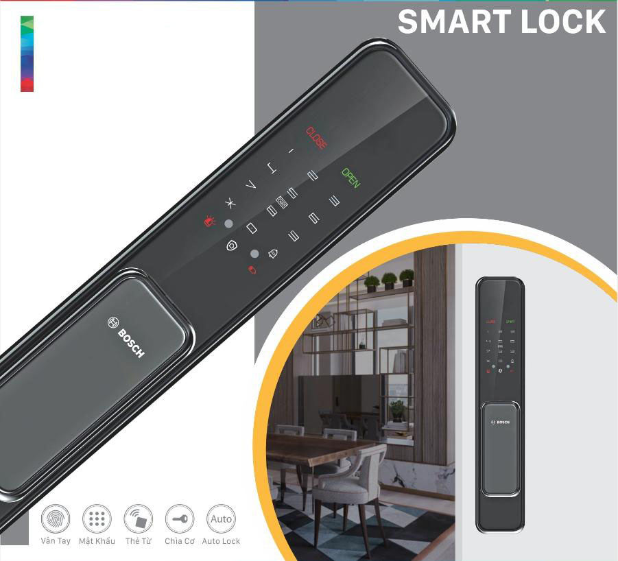 Khóa vân tay Bosch EL600 EU Black nhận diện khuôn mặt