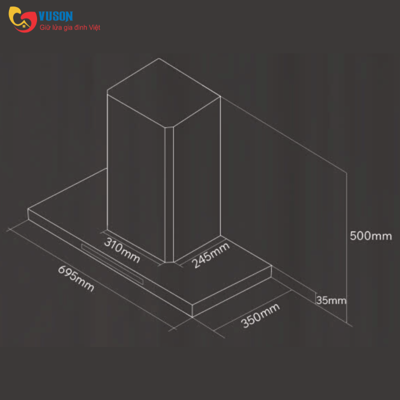Máy hút mùi Kocher Luvia Black Matte 70cm