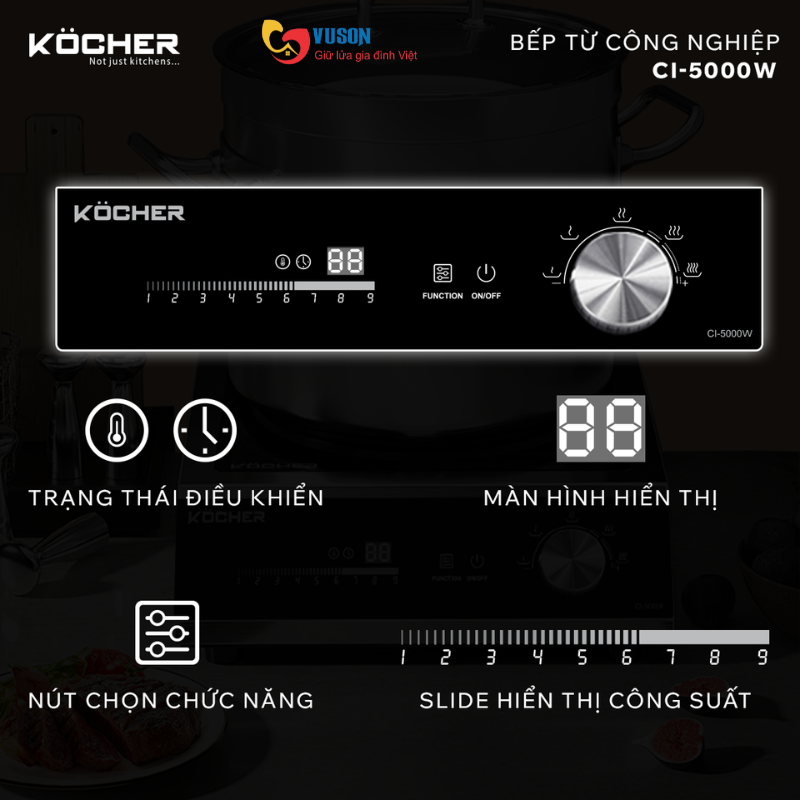 Bếp từ công nghiệp Kocher CI-5000W
