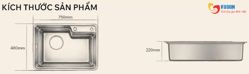 Chậu rửa bát Kocher TERA S7548