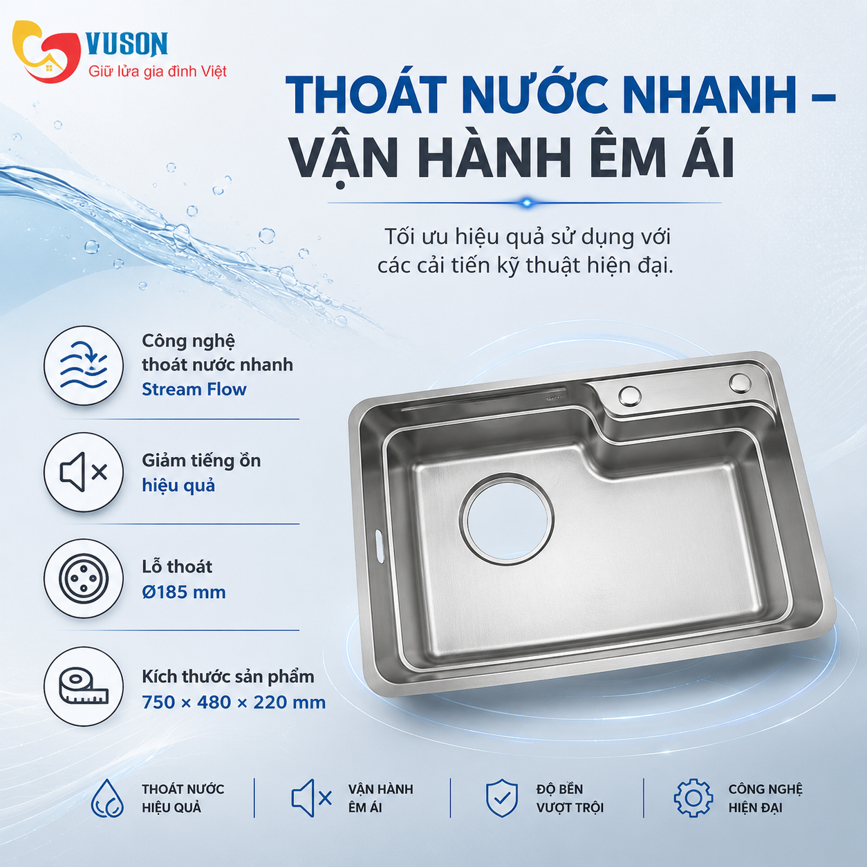 Chậu rửa bát Kocher TERA S7548