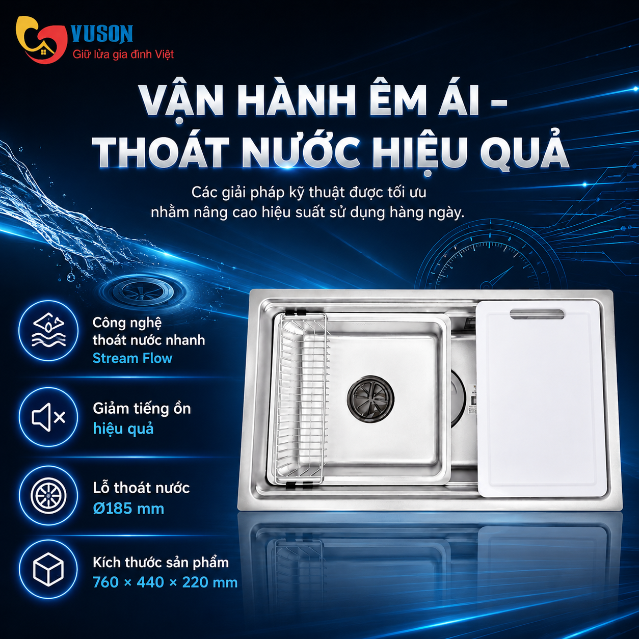 Chậu rửa bát Kocher TERA S7644