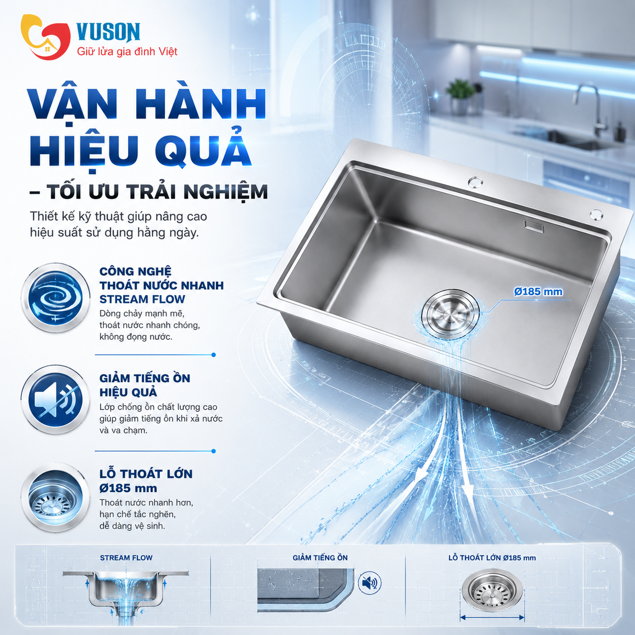Chậu rửa bát Kocher TERA S7648