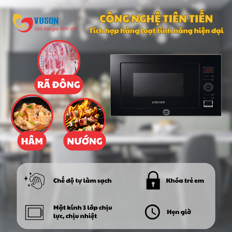 Lò vi sóng âm tủ Kocher KMEU-1025