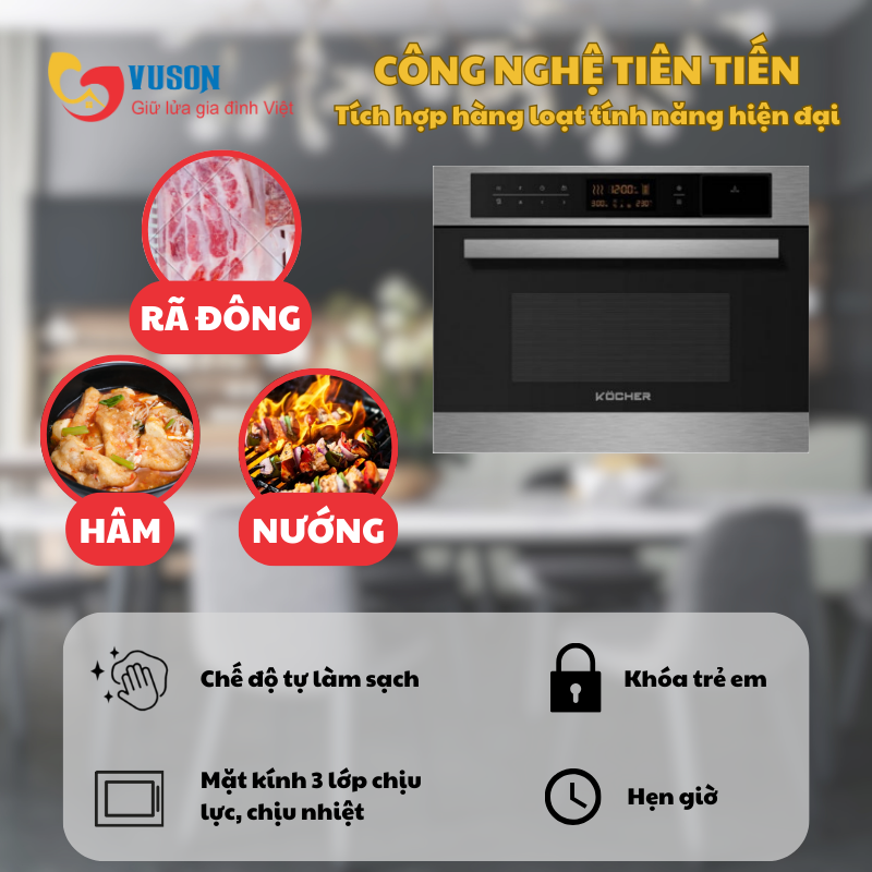 Lò vi sóng âm tủ Kocher KMEU-1050