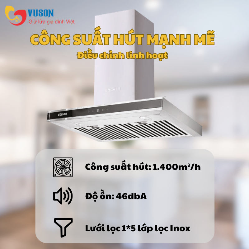 Máy hút mùi Kocher K-225C Pro (90cm)