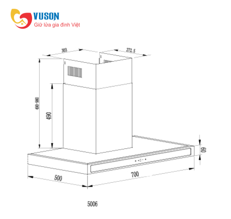 Máy hút mùi Kocher K-225D (70cm)