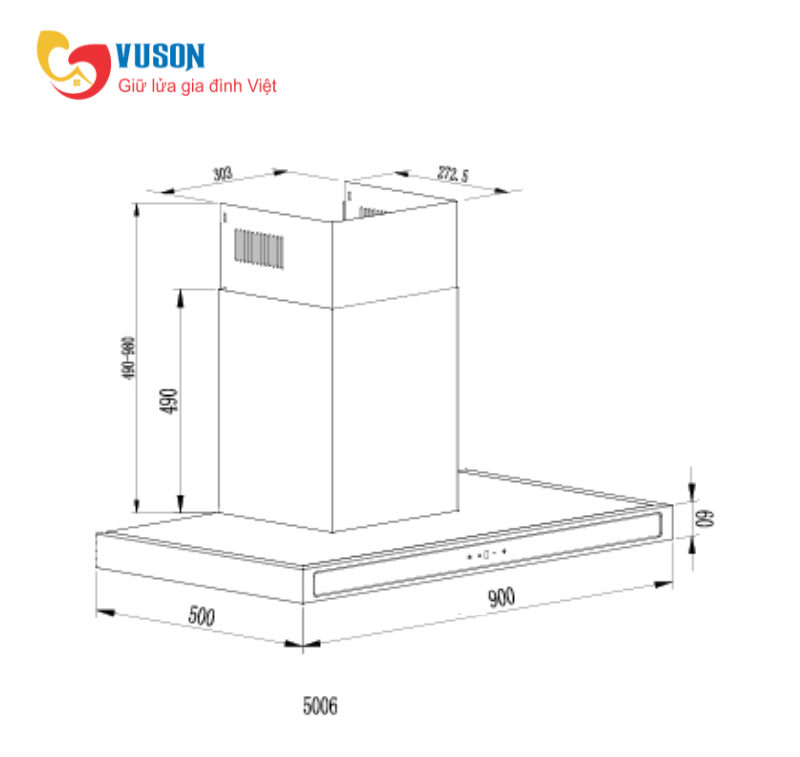 Máy hút mùi Kocher K-225D (90cm)