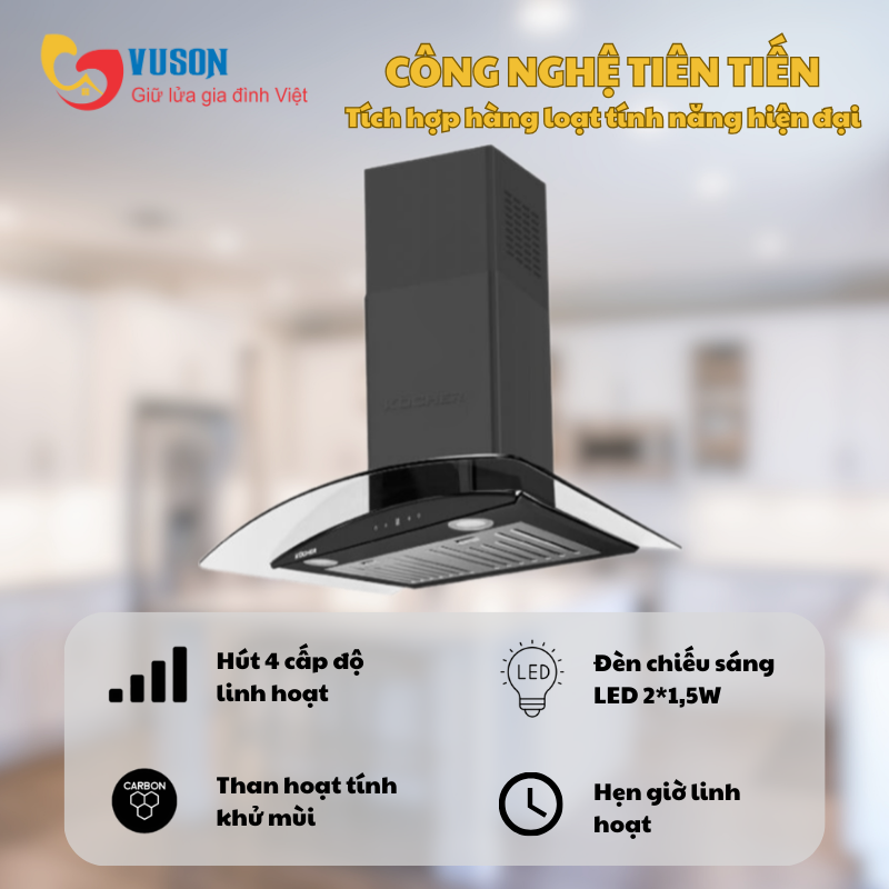 Máy hút mùi Kocher K-229V (70cm)