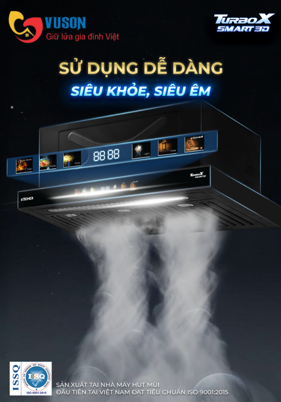 Máy hút mùi Kocher TURBO X3D-350D