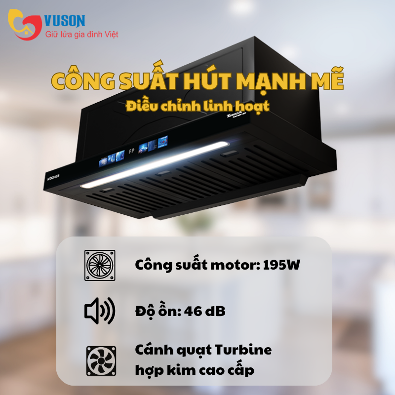 Máy hút mùi Kocher TURBO X3D-666D-AUC