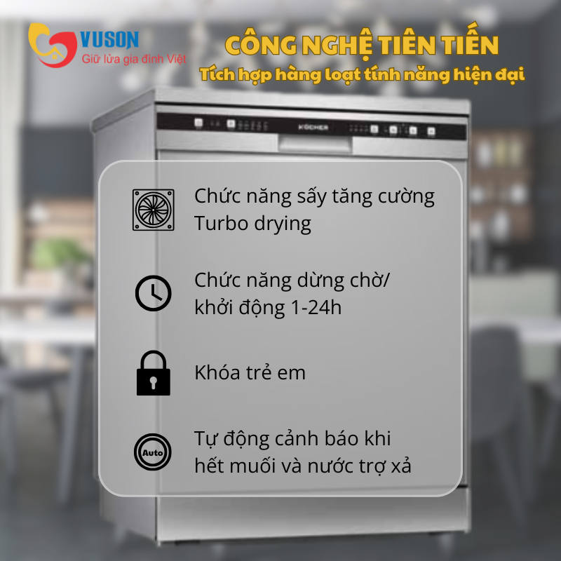 Máy rửa bát Kocher KDEU-8818