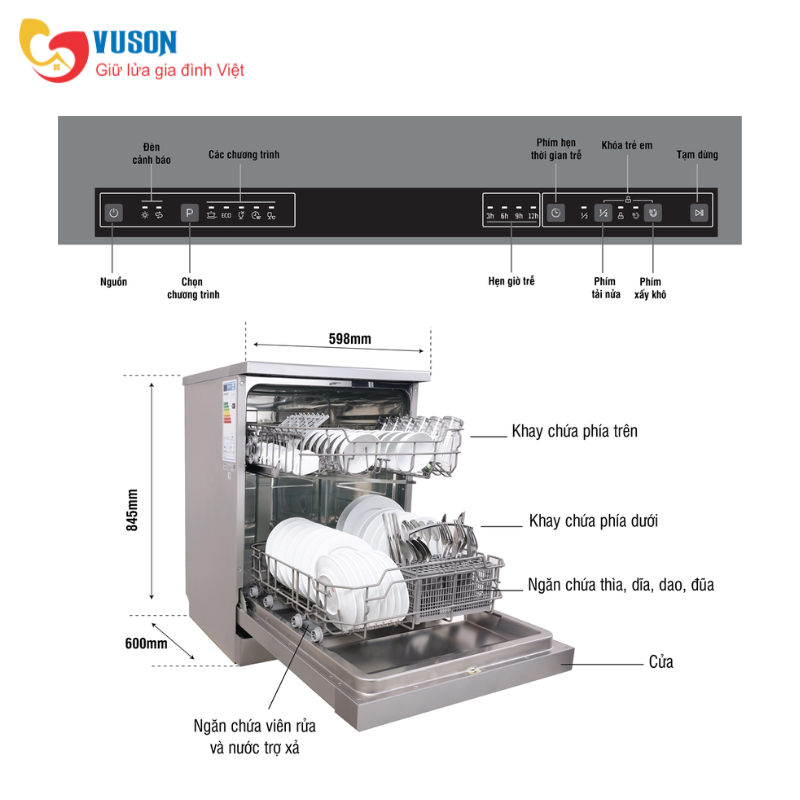 Máy rửa bát Kocher KDEU-8818