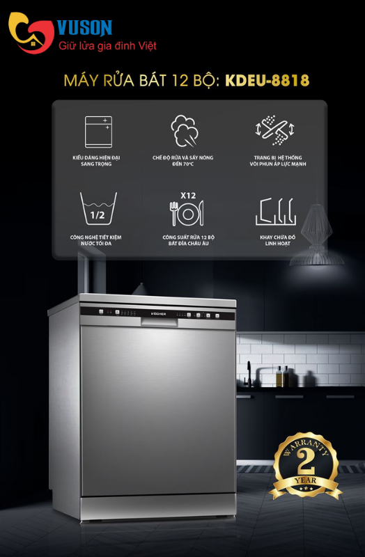 Máy rửa bát Kocher KDEU-8818