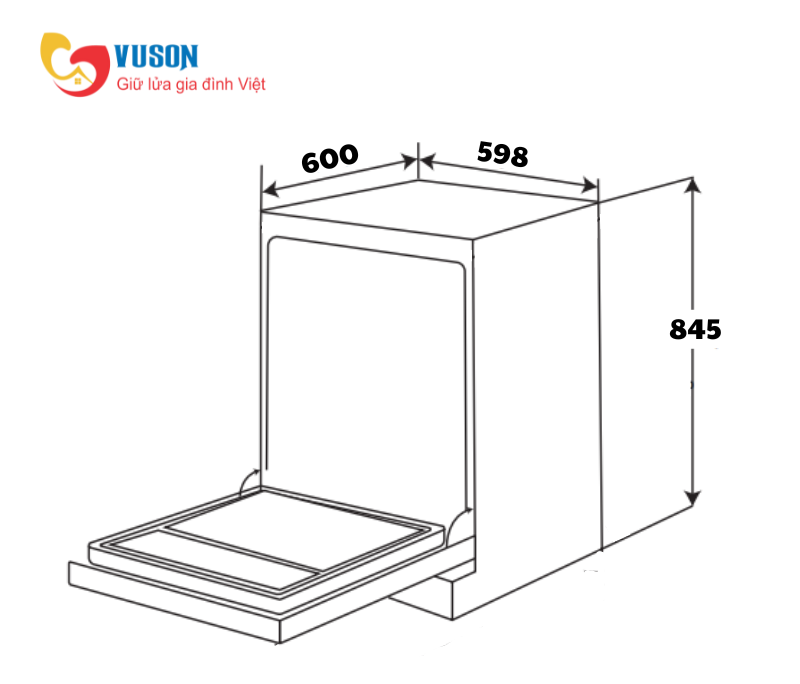 Máy rửa bát Kocher KDEU-8818BL